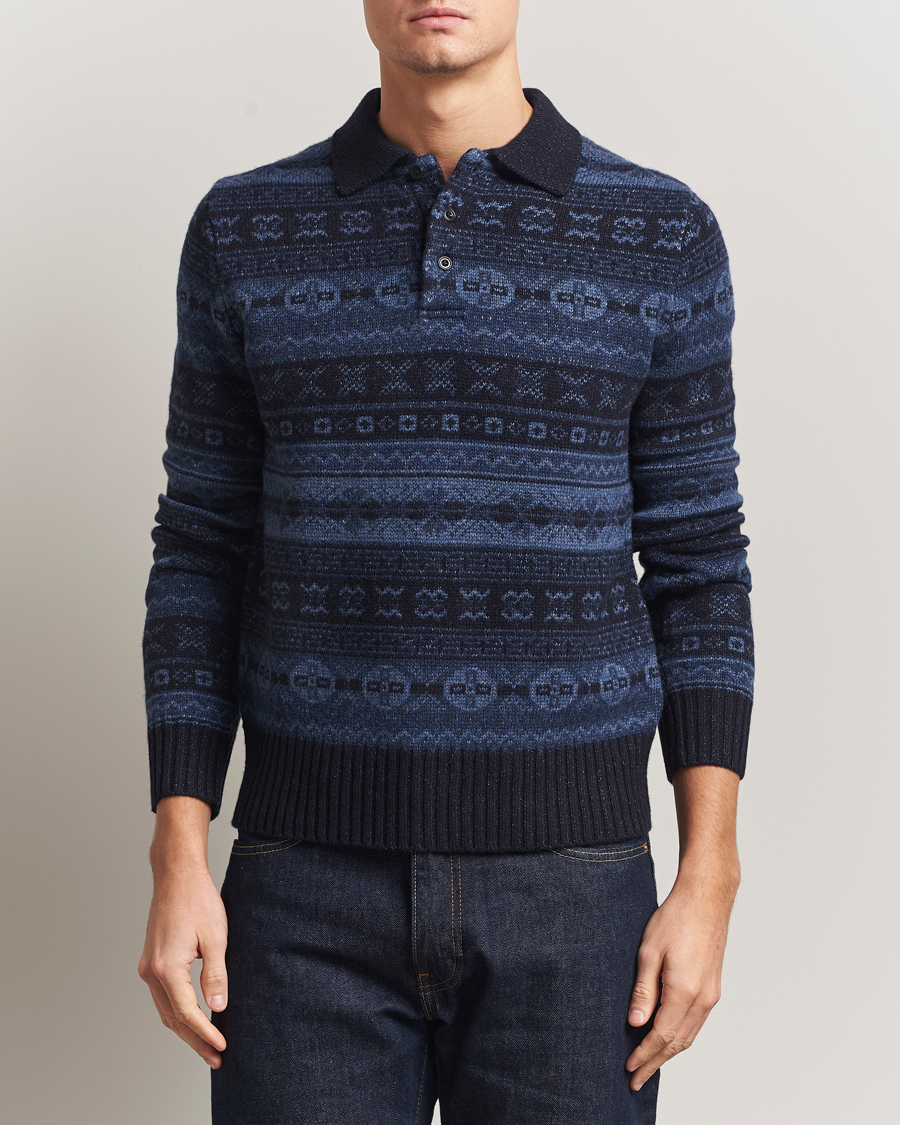 Homme | Pulls Et Tricots | Polo Ralph Lauren | Wool/Linen Blend Long Sleeve Sweater Navy Multi