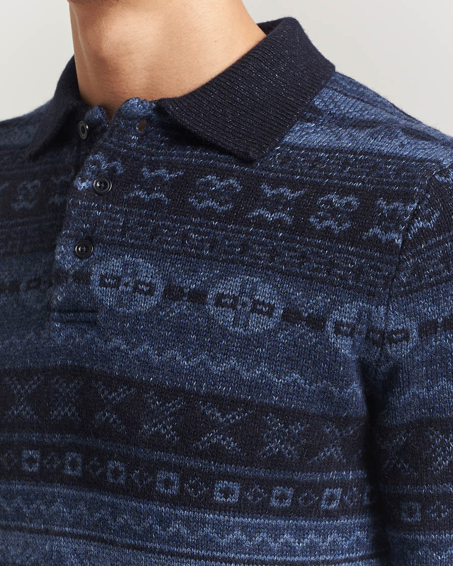 Homme | Pulls Et Tricots | Polo Ralph Lauren | Wool/Linen Blend Long Sleeve Sweater Navy Multi