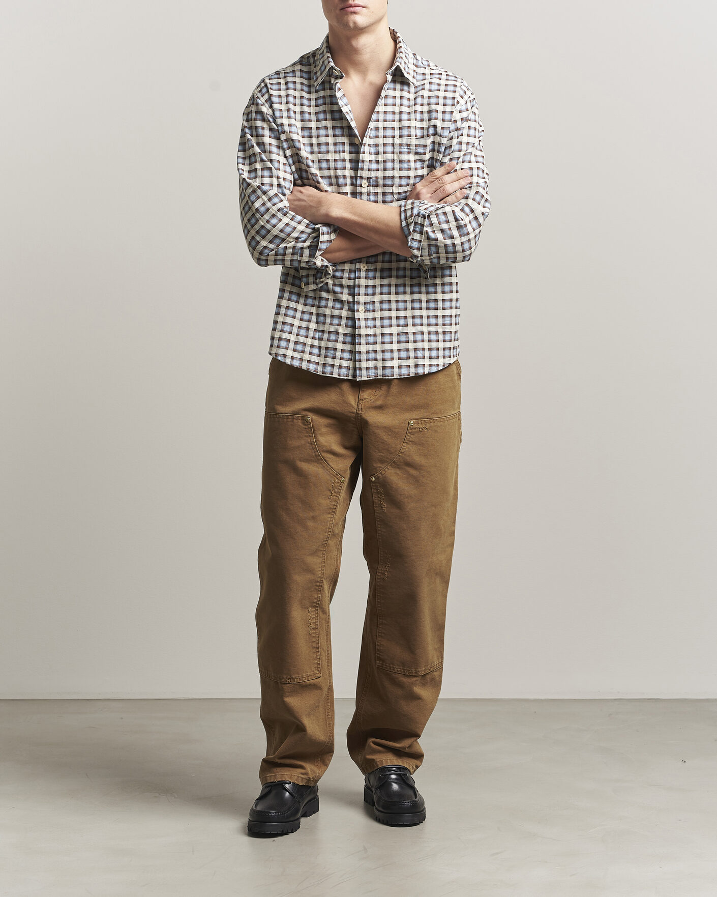 Homme | Pantalons | Carhartt WIP | Double Knee Pants Hamilton Brown Grind Washed