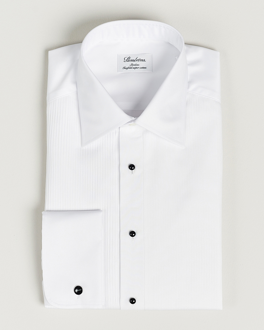 Homme | Chemises | Stenströms | Slimline Open Smoking Shirt White