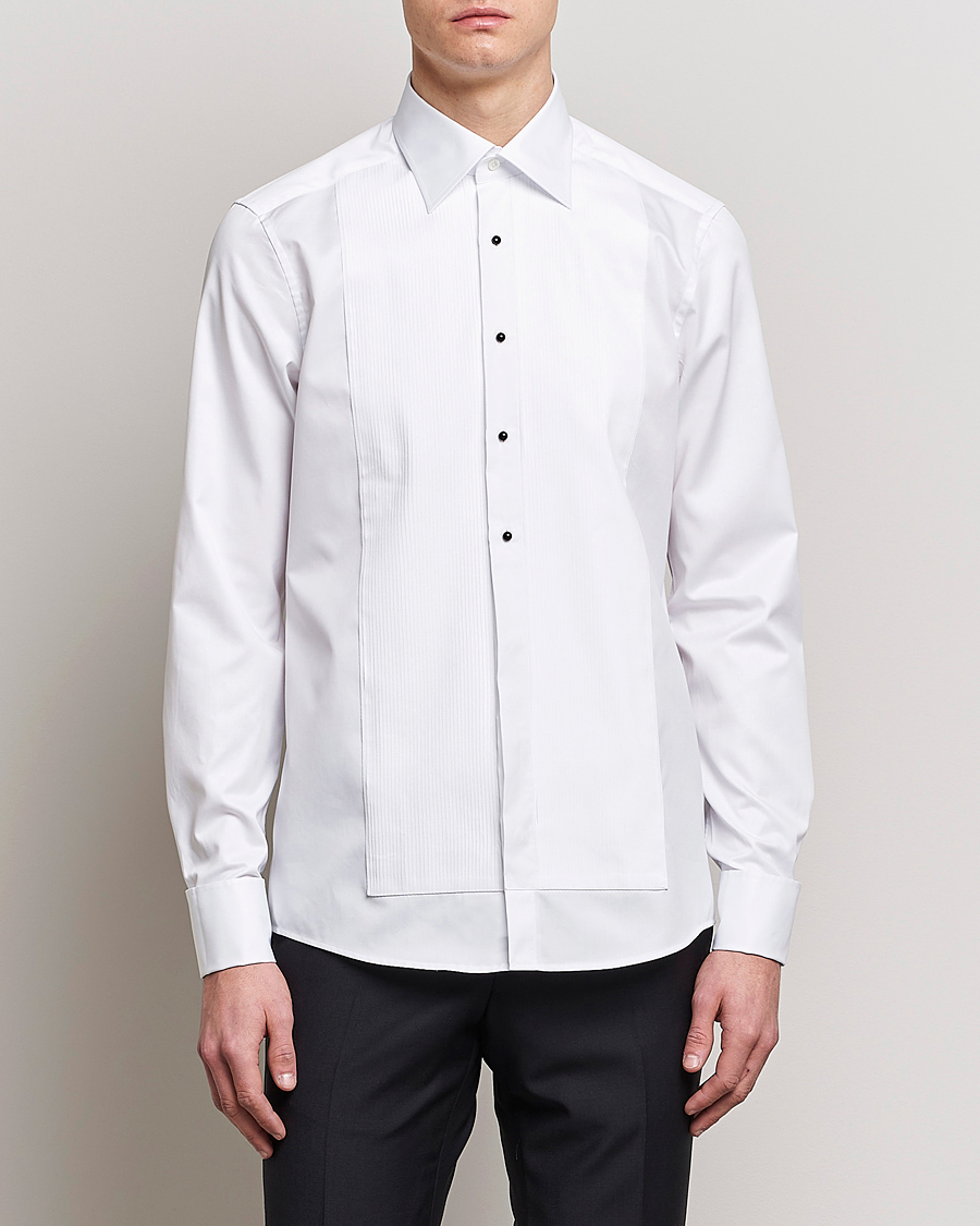 Homme | Chemises | Stenströms | Slimline Open Smoking Shirt White