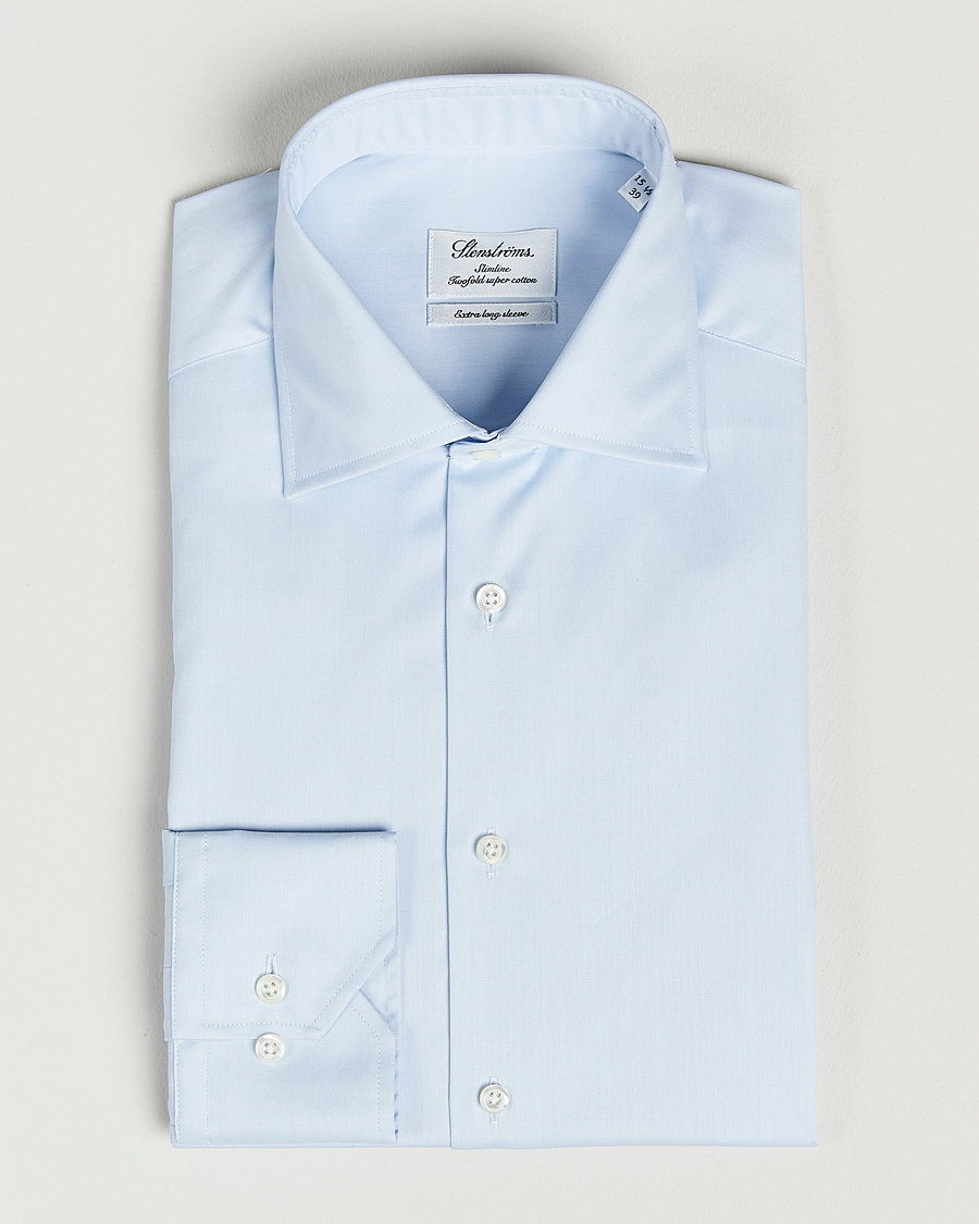 Homme | Chemises | Stenströms | Slimline X-Long Sleeve Shirt Light Blue