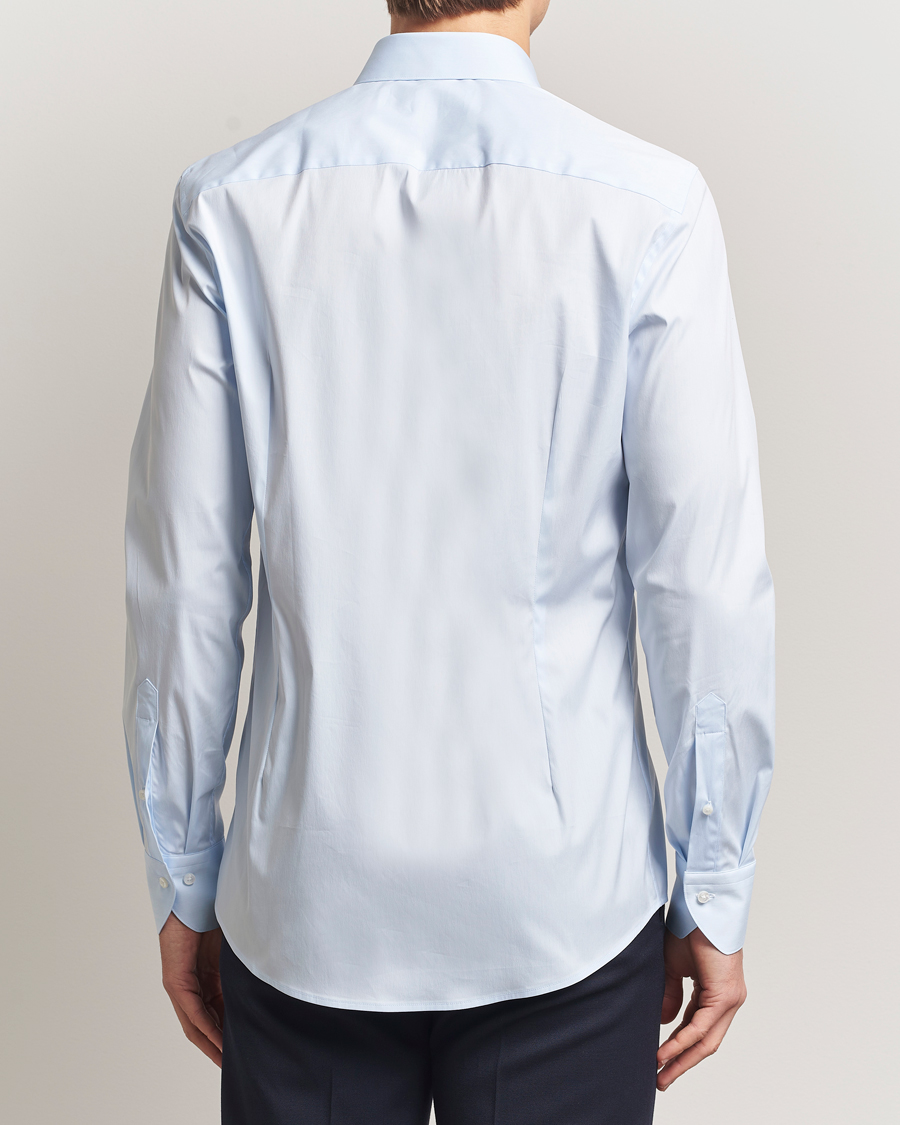 Homme | Chemises | Stenströms | Slimline Cotton Stretch Shirt Light Blue