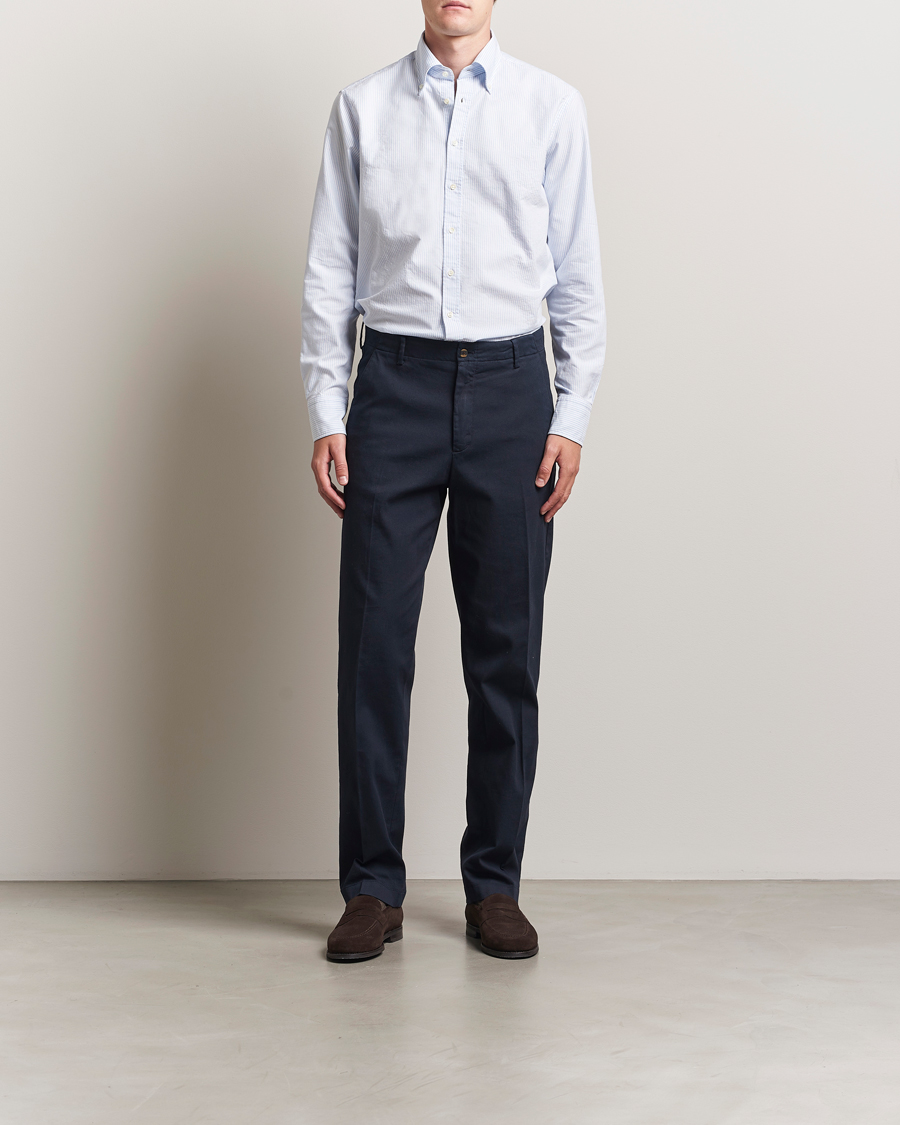 Homme | Chemises | Stenströms | Regular Fit Oxford Shirt Blue/White