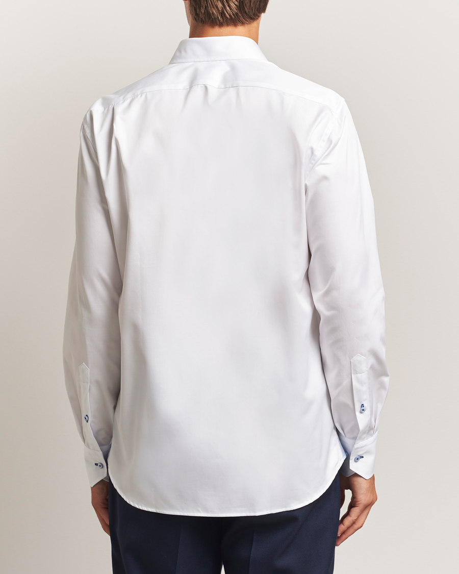 Homme | Chemises | Stenströms | Regular Fit Contrast Cut Away Shirt White