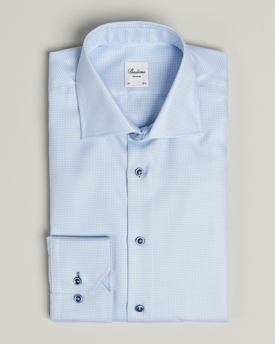 Homme | Chemises | Stenströms | Regular Fit Contrast Shirt Light Blue