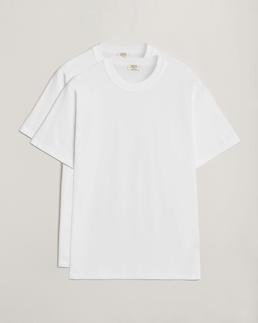 Homme | T-shirts | Armor Lux for Care of Carl | Armor-lux 2-Pack Heritage Callac T-Shirt White/White