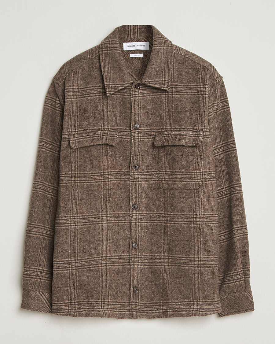 Homme | Chemises | Samsøe Samsøe | Castor Checked Overshirt Black Coffee
