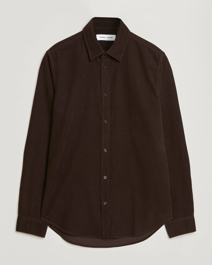 Homme | Chemises | Samsøe Samsøe | Liam Baby Cord Shirt Black Coffee