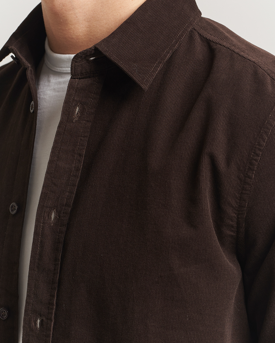 Homme | Chemises | Samsøe Samsøe | Liam Baby Cord Shirt Black Coffee