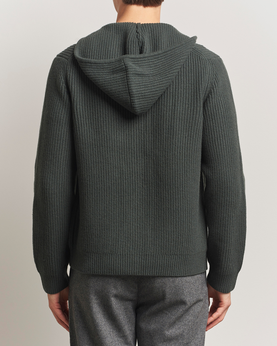 Homme | Pulls Et Tricots | Samsøe Samsøe | Isak Heavy Knitted Full Zip Hoodie Dark Evergreen