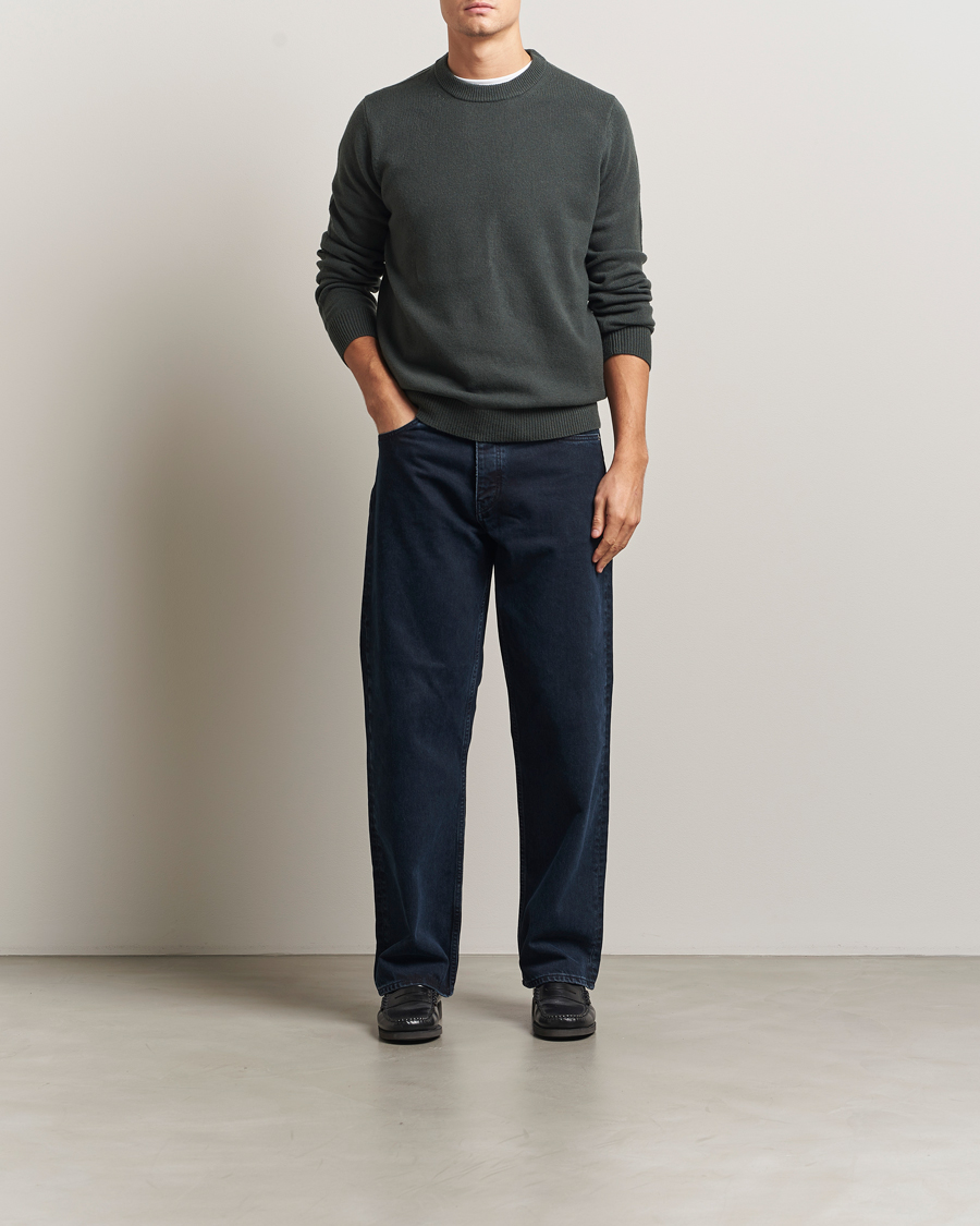 Homme | Pulls Et Tricots | Samsøe Samsøe | Isak Knitted Crew Neck Dark Evergreen