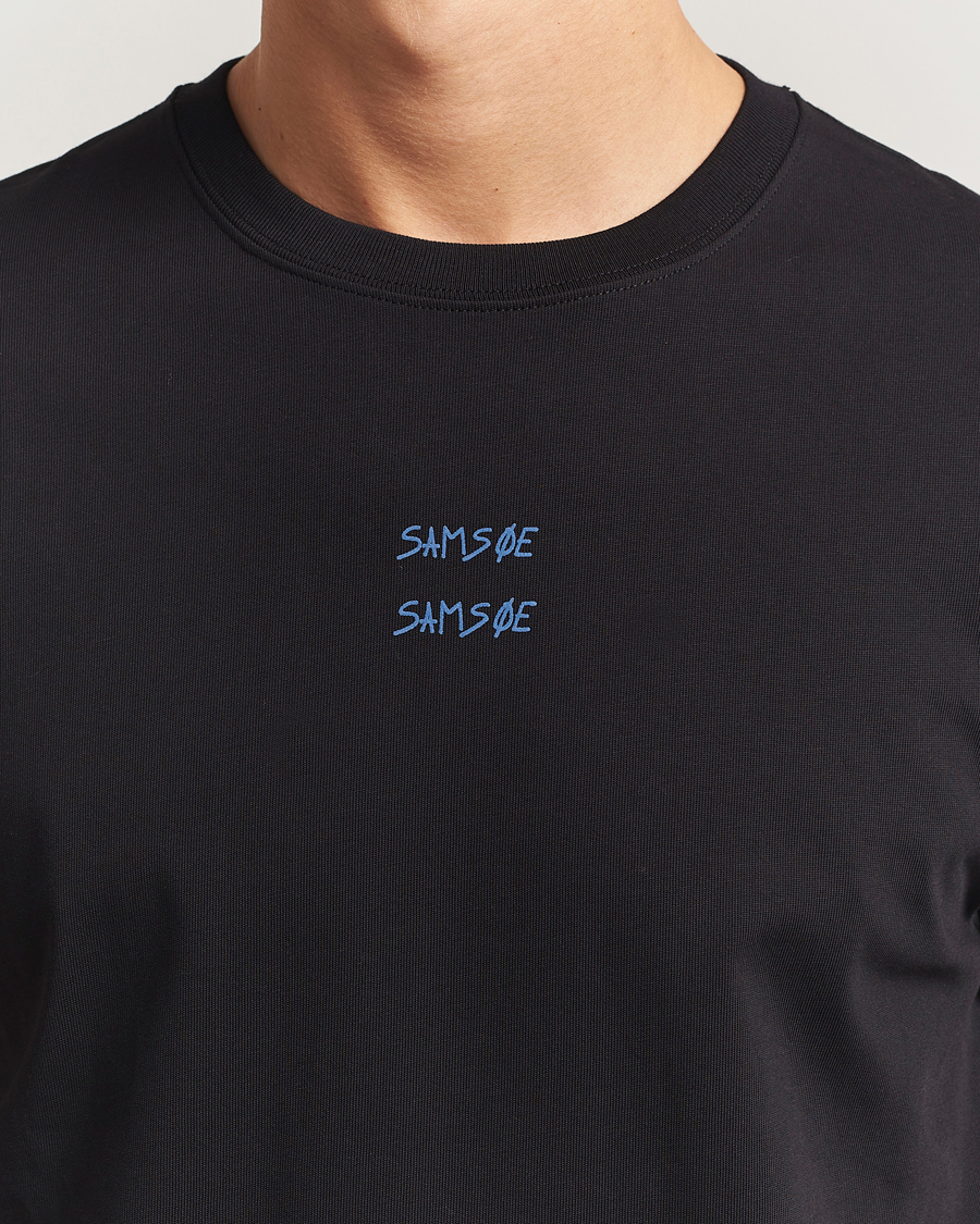 Homme | T-shirts | Samsøe Samsøe | Cards Printed Crew Neck T-Shirt Black