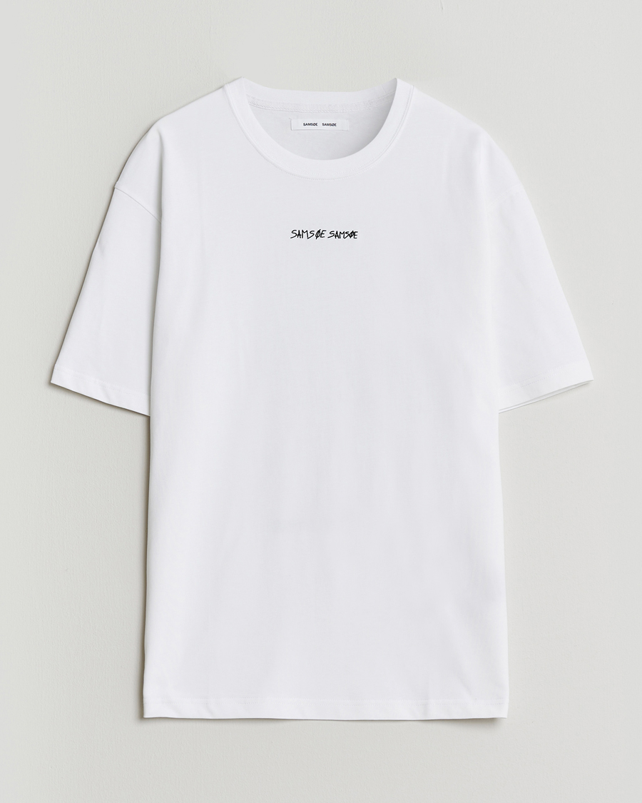 Homme | T-shirts | Samsøe Samsøe | Dinner Printed Crew Neck T-Shirt White