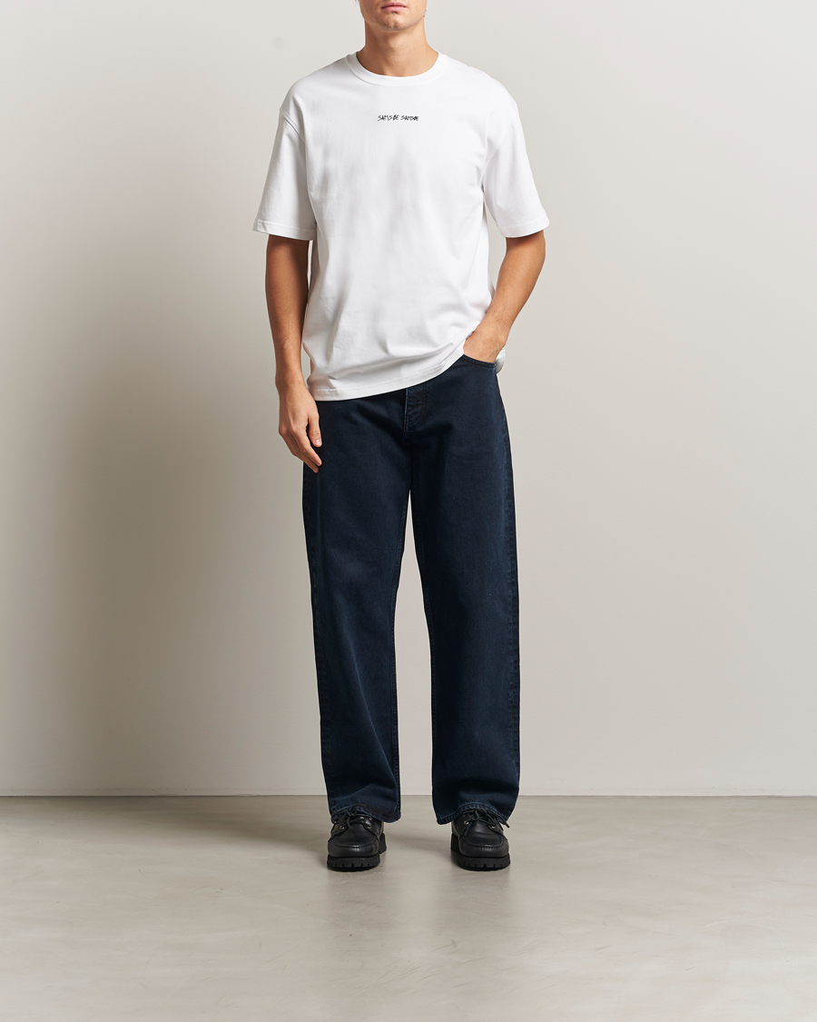 Homme | T-shirts | Samsøe Samsøe | Dinner Printed Crew Neck T-Shirt White