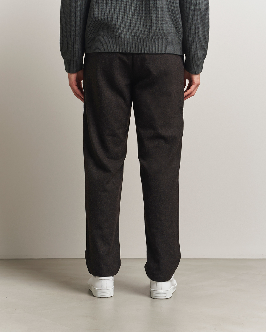 Homme | Pantalons | Samsøe Samsøe | Bertil Flannel Drawstring Trousers Black Coffee Melange