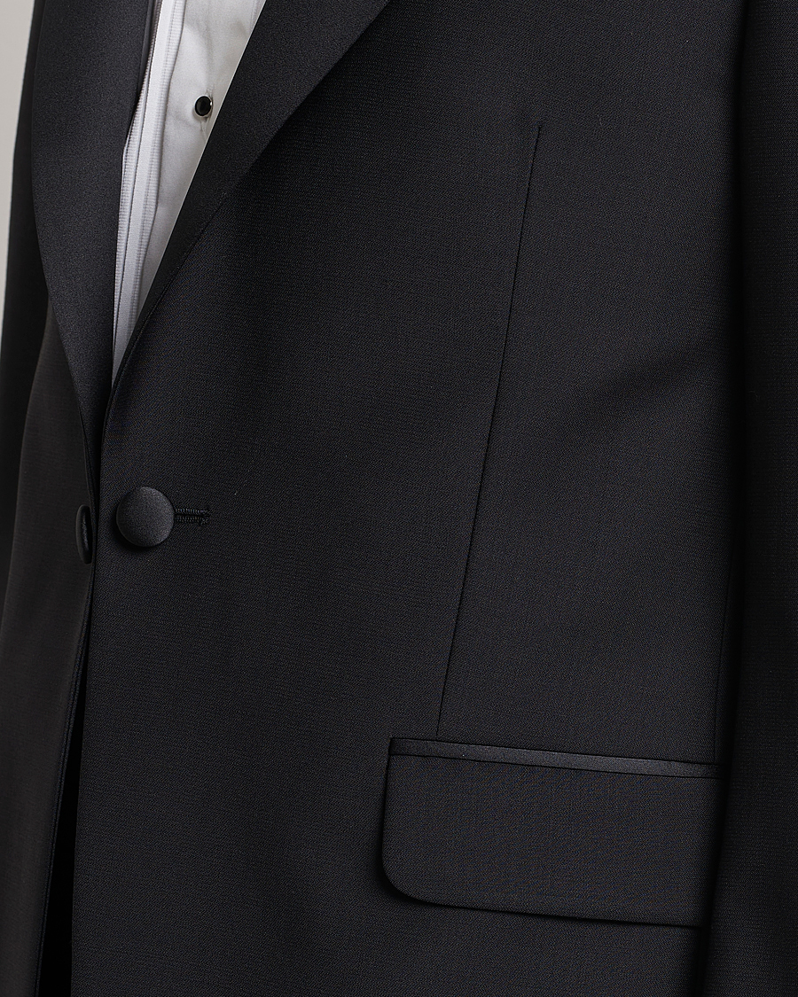 Homme | Blazers | Oscar Jacobson | Frampton Wool Tuxedo Blazer Black