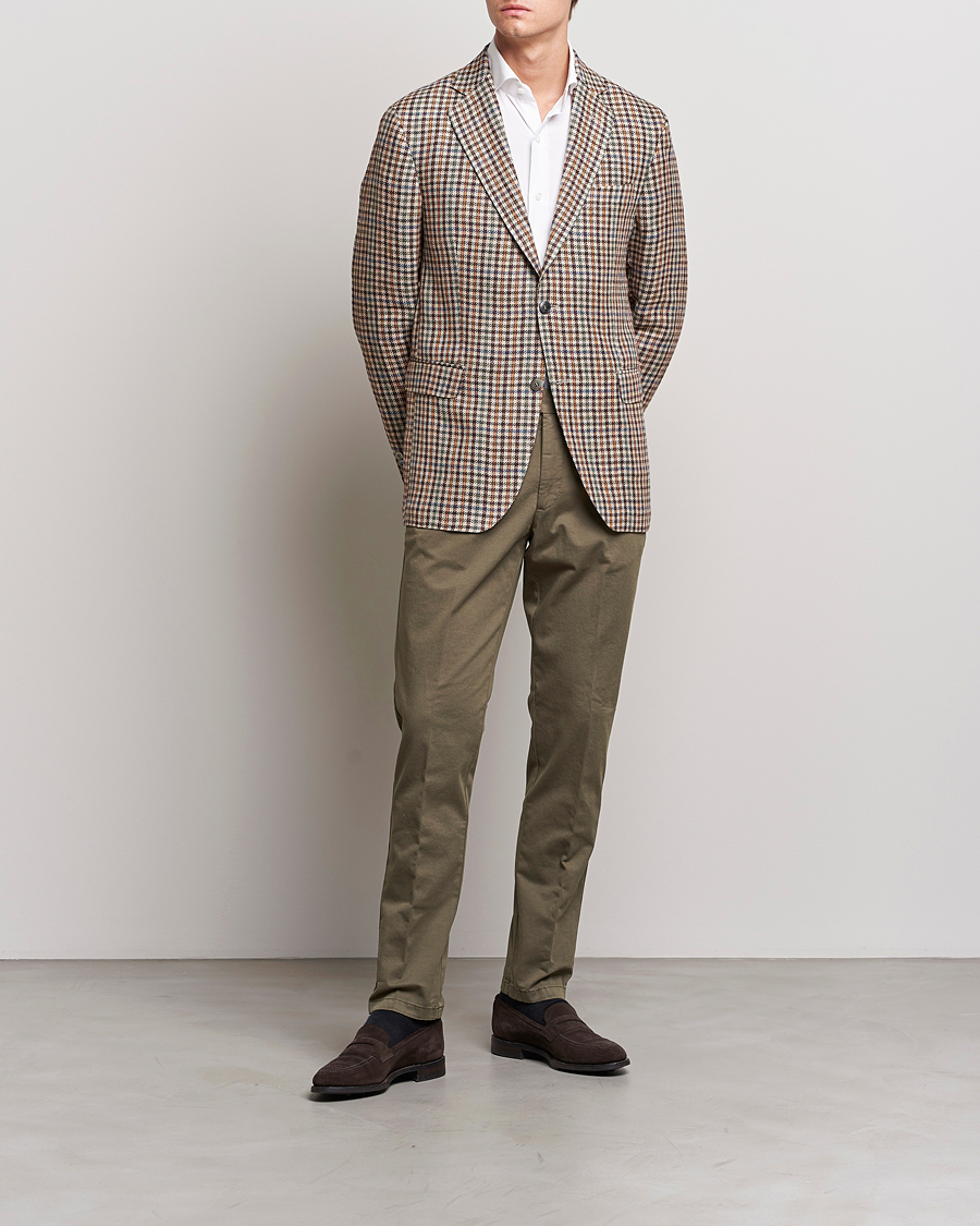 Homme | Pantalons | Oscar Jacobson | Danwick Cotton Trousers Olive