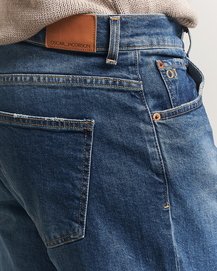 Homme | Pantalons | Oscar Jacobson | Karl Cotton Stretch Jeans Vintage Wash