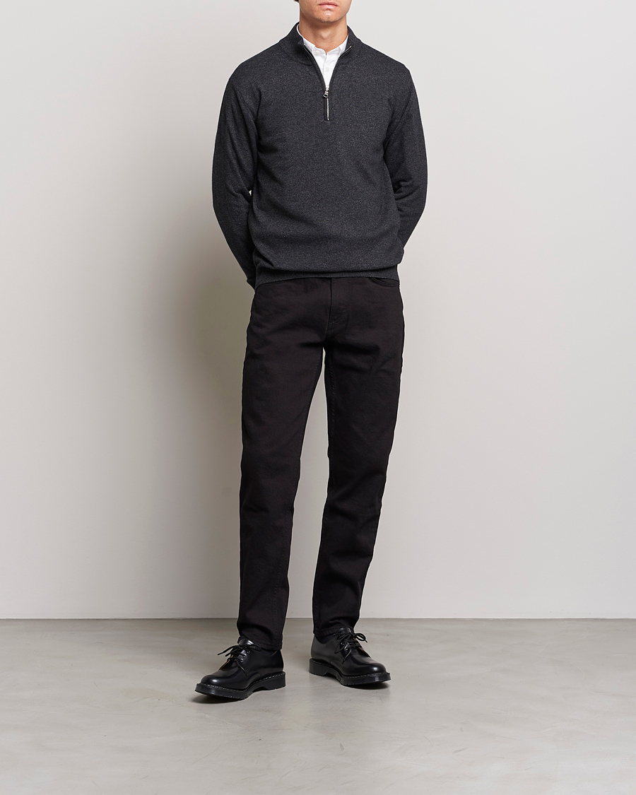 Homme | Pantalons | Oscar Jacobson | Karl Cotton Stretch Jeans Black
