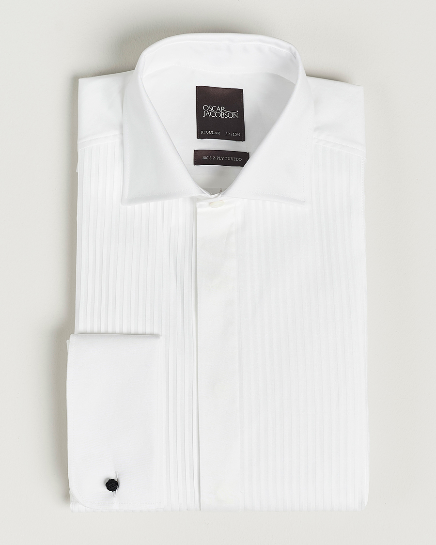 Homme | Chemises | Oscar Jacobson | Reg Fit Cut Away Tuxedo Double Cuff White