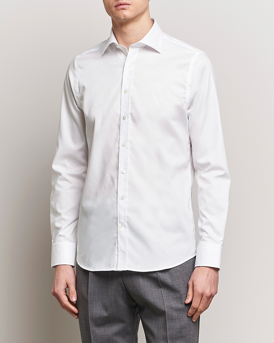 Homme | Chemises | Oscar Jacobson | Slim Fit Cut Away Non Iron Twill White