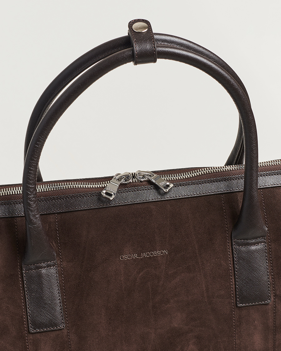 Homme | Oscar Jacobson Weekend Bag Soft Leather Chocolate Brown | Oscar Jacobson | Weekend Bag Soft Leather Chocolate Brown