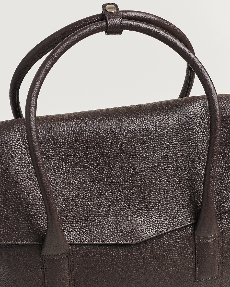 Homme | Oscar Jacobson Overnight Leather Bag Dark Mud Brown | Oscar Jacobson | Overnight Leather Bag Dark Mud Brown