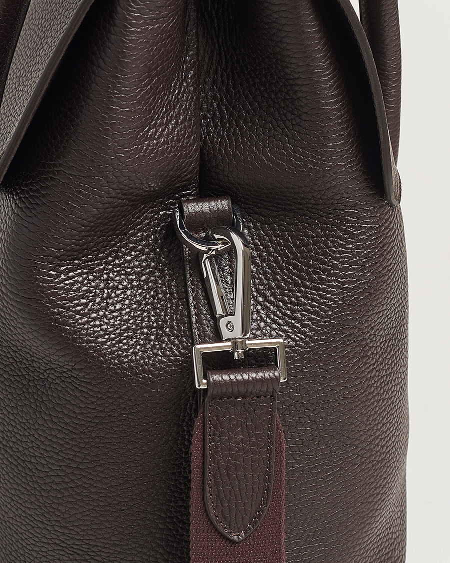 Homme | Oscar Jacobson Overnight Leather Bag Dark Mud Brown | Oscar Jacobson | Overnight Leather Bag Dark Mud Brown