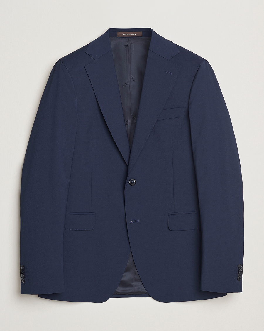 Homme | Blazers | Oscar Jacobson | Ego Wool Blend Blazer Navy