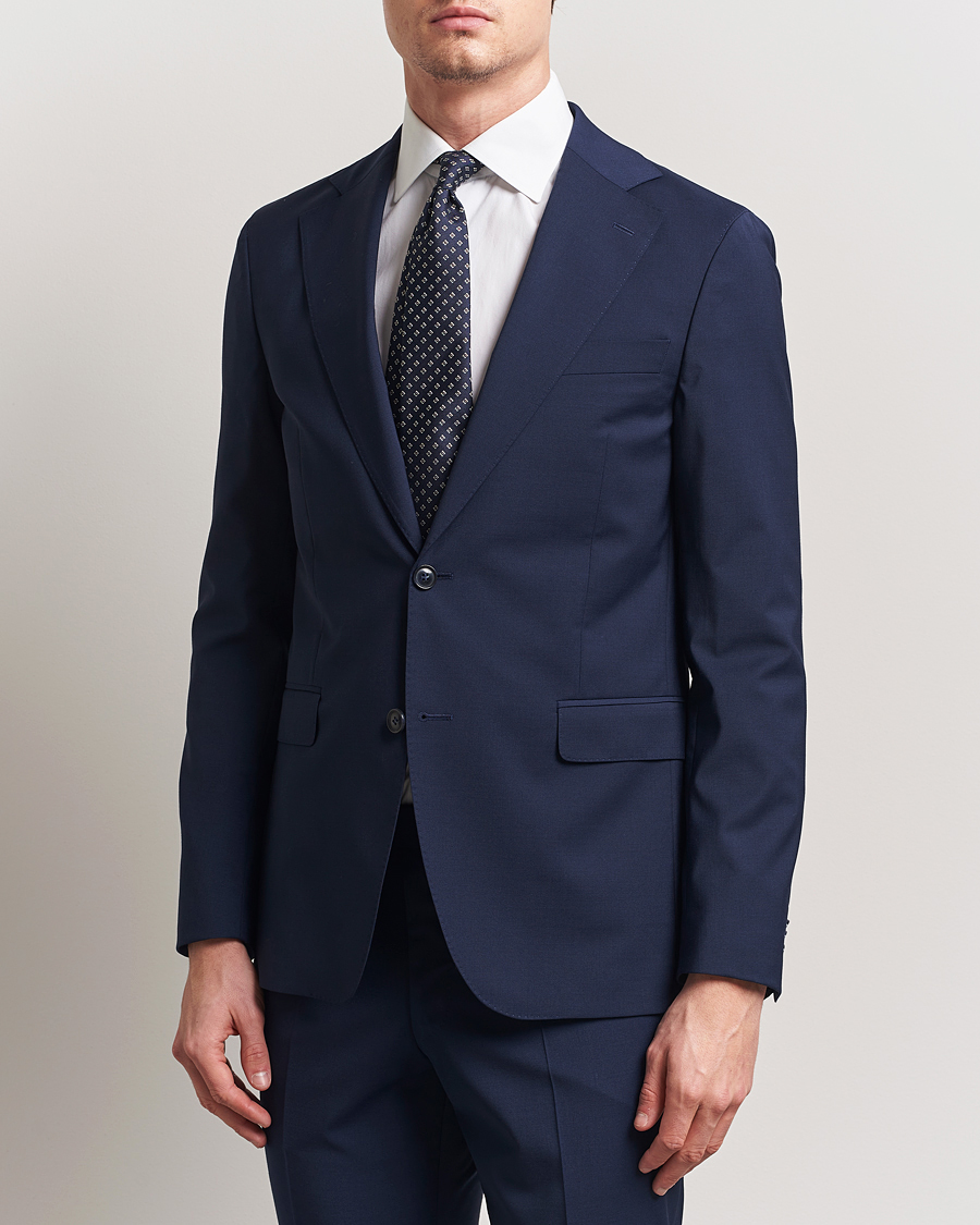 Homme | Blazers | Oscar Jacobson | Ego Wool Blend Blazer Navy