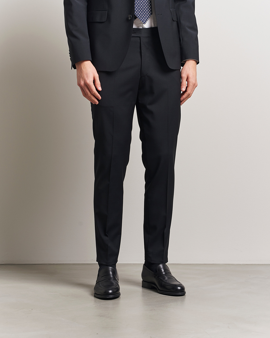 Homme | Pantalons | Oscar Jacobson | Denz Wool Blend Trousers Black