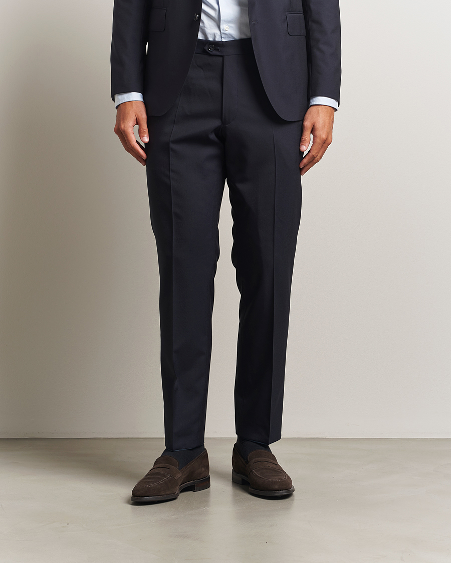Homme | Pantalons | Oscar Jacobson | Dandy Wool Trousers Navy