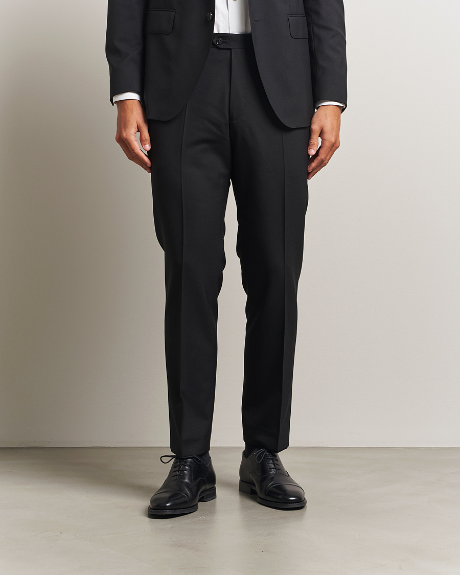 Homme | Pantalons | Oscar Jacobson | Dandy Wool Trousers Black