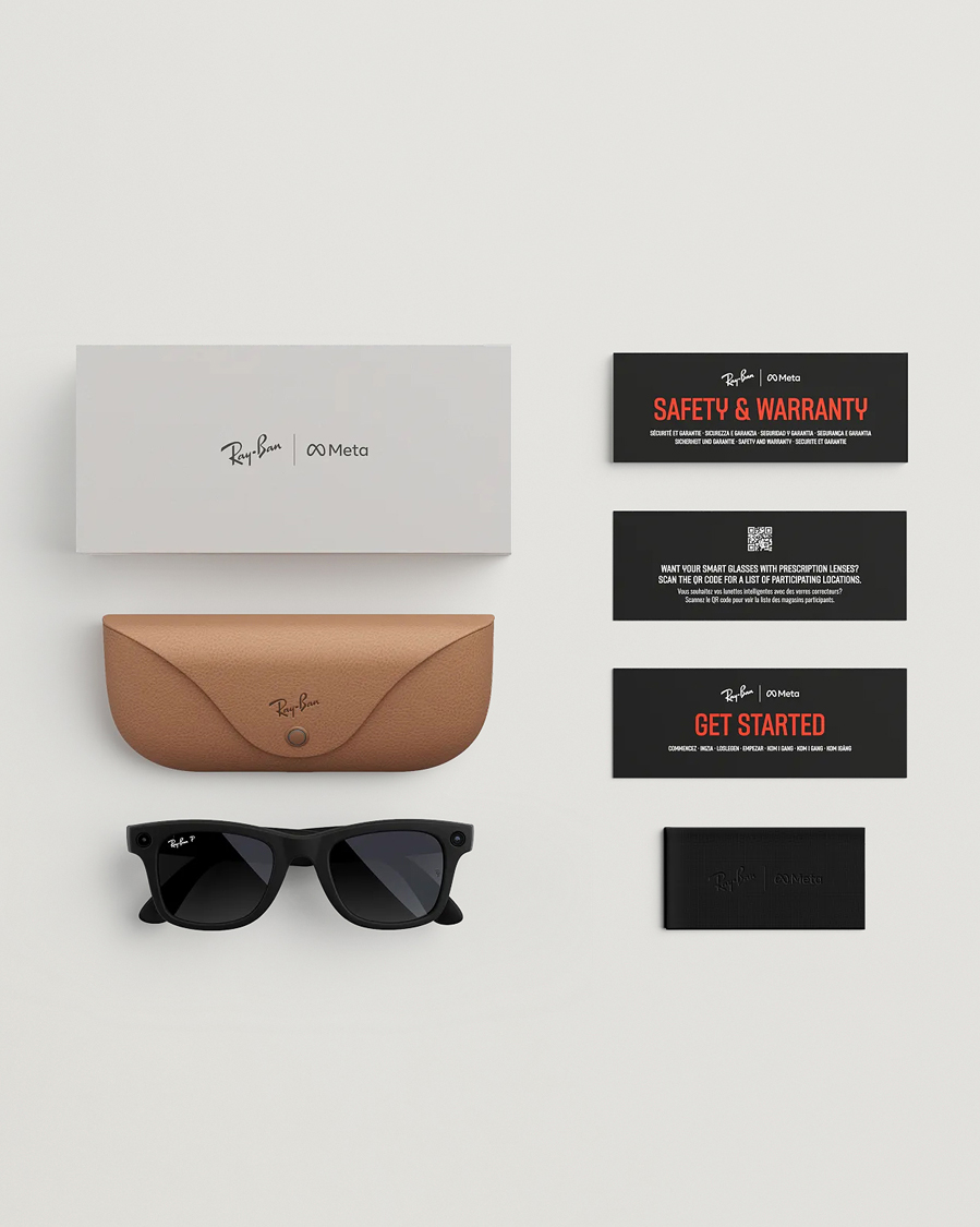 Homme | Lunettes De Soleil | Ray-Ban | Wayfarer Meta 53 Sunglasses Matte Black