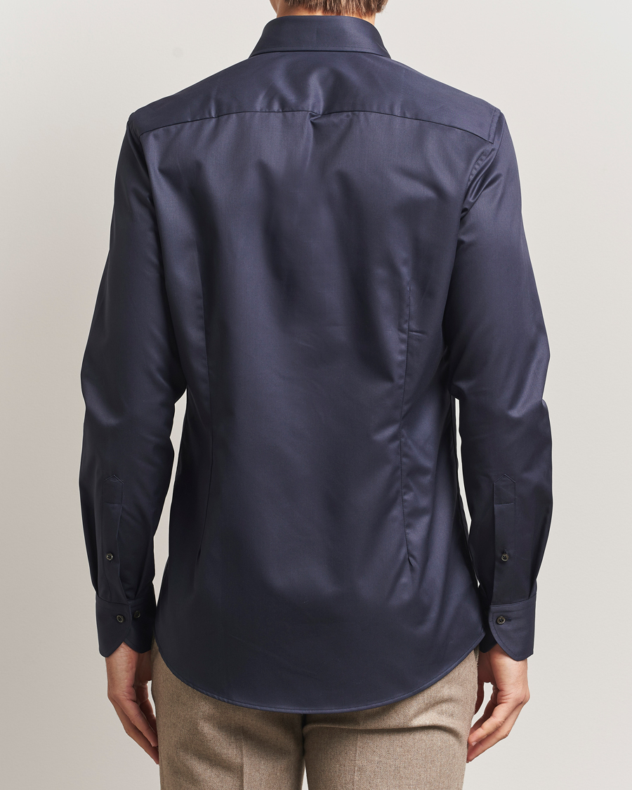 Homme | Chemises | Stenströms | Slimline Extreme Cut Away Shirt Navy