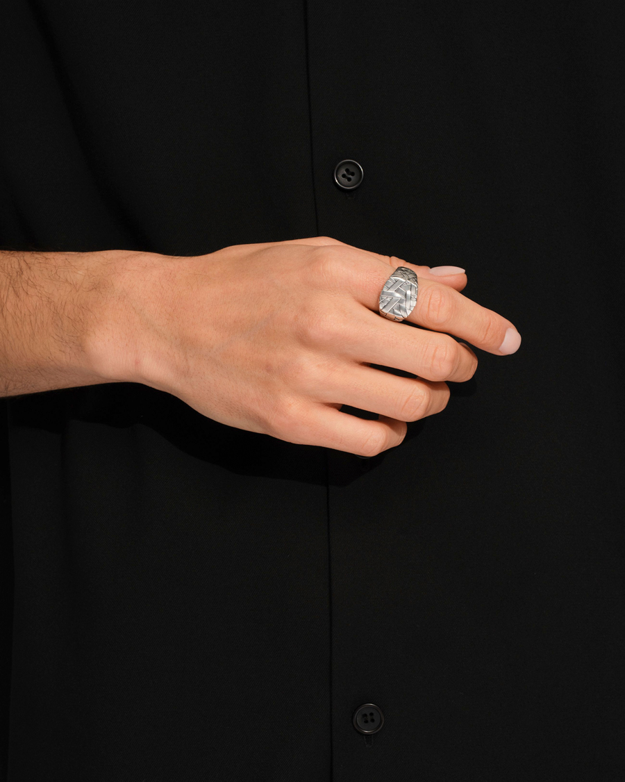 Homme | Bijoux | Tom Wood | Quilt Ring Silver