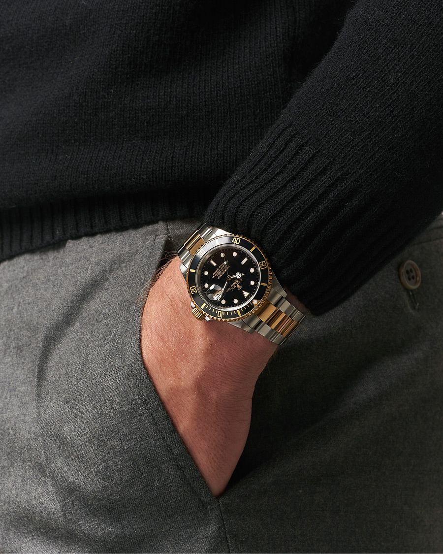 Homme | Rolex Pre-Owned Submariner Oyster Perpetual Two Tone Black | Rolex Pre-Owned | Submariner Oyster Perpetual Two Tone Black