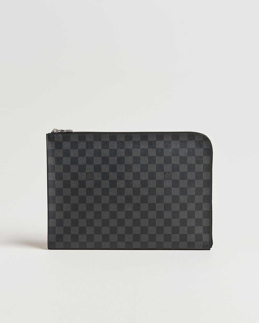 Homme | Pre-Owned & Vintage Bags | Louis Vuitton Pre-Owned | Pochette Jules GM Damier Graphite