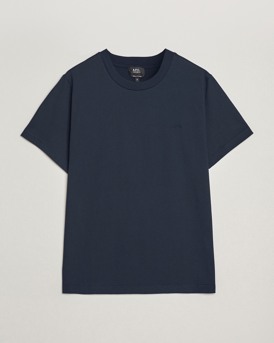 Homme | T-shirts | A.P.C. | Embroidered APC T-Shirt Dark Navy