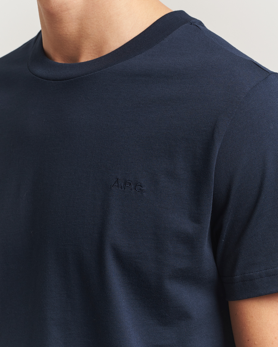 Homme | T-shirts | A.P.C. | Embroidered APC T-Shirt Dark Navy