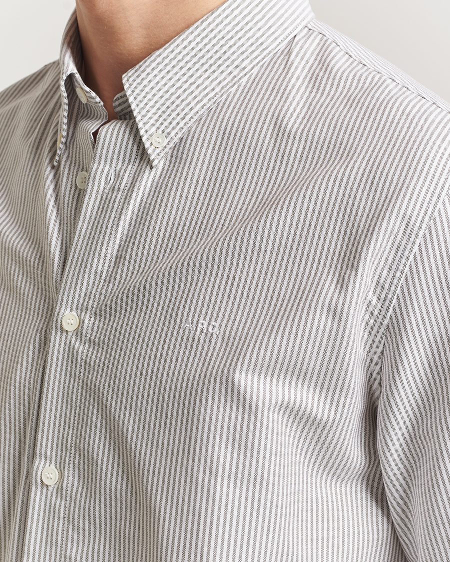 Homme | Chemises | A.P.C. | Greg Striped Oxford Shirt Green/White