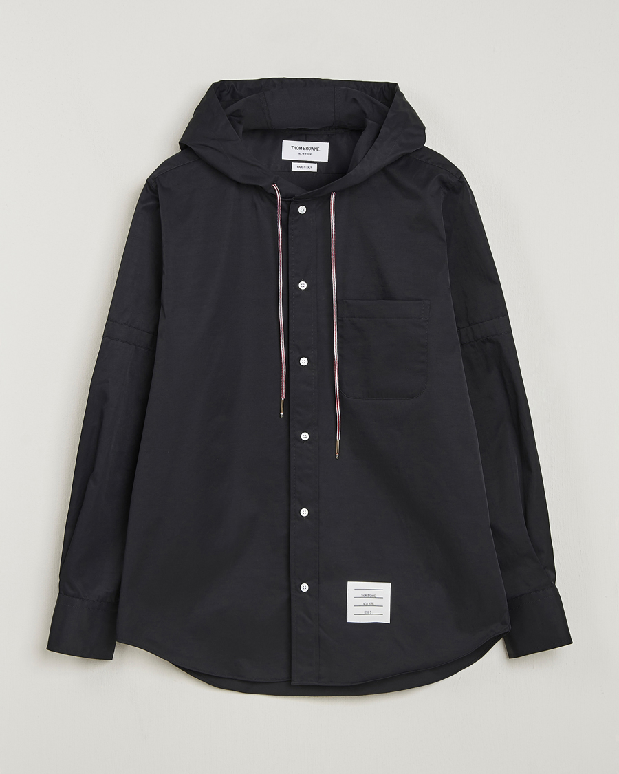 Homme | Chemises | Thom Browne | Long Sleeve Hooded Overshirt Black