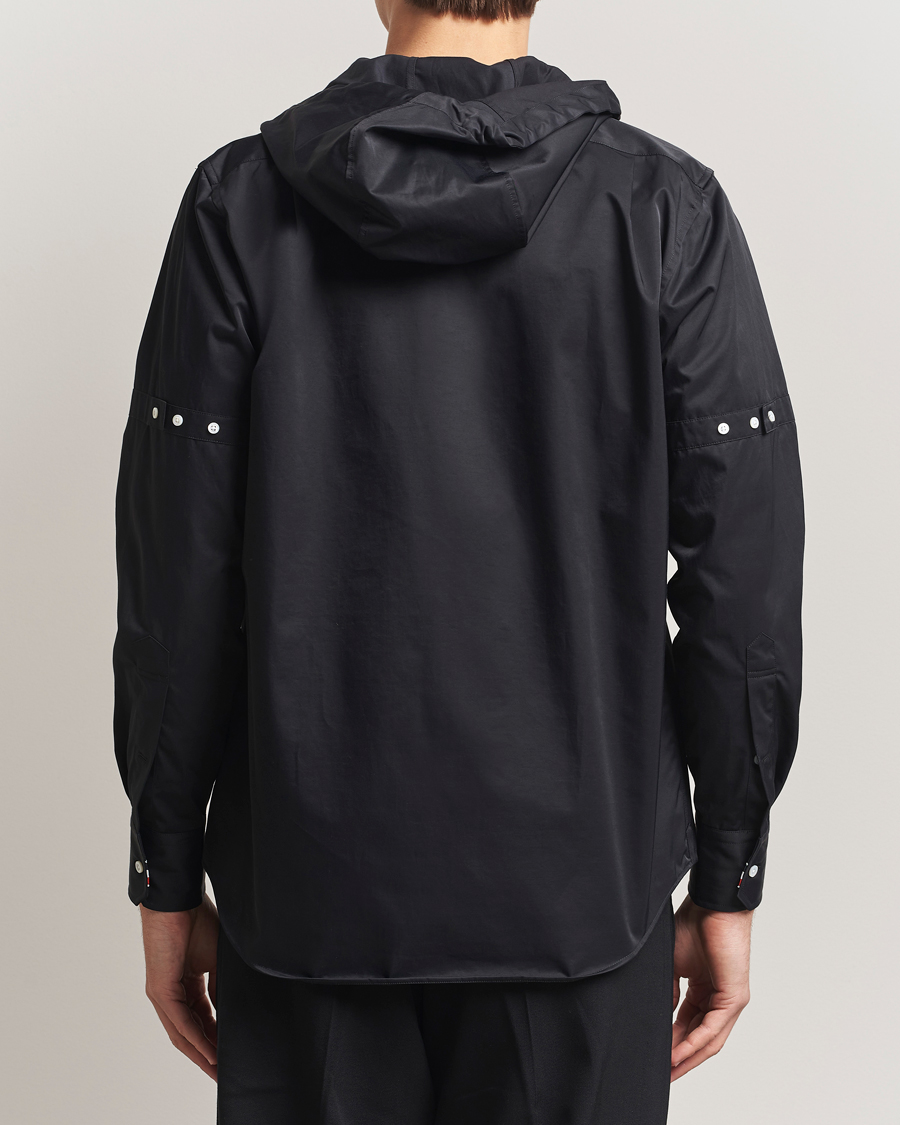 Homme | Chemises | Thom Browne | Long Sleeve Hooded Overshirt Black