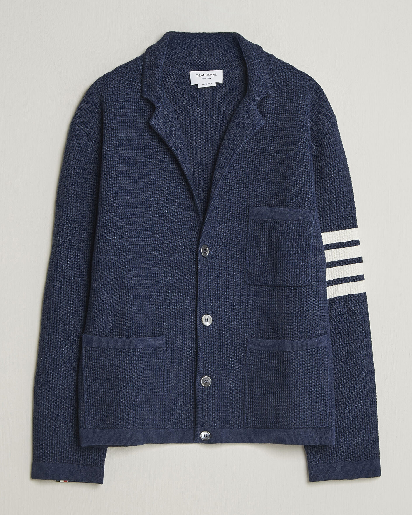 Homme | Pulls Et Tricots | Thom Browne | Textured 4 Bar Cardigan Jacket Navy