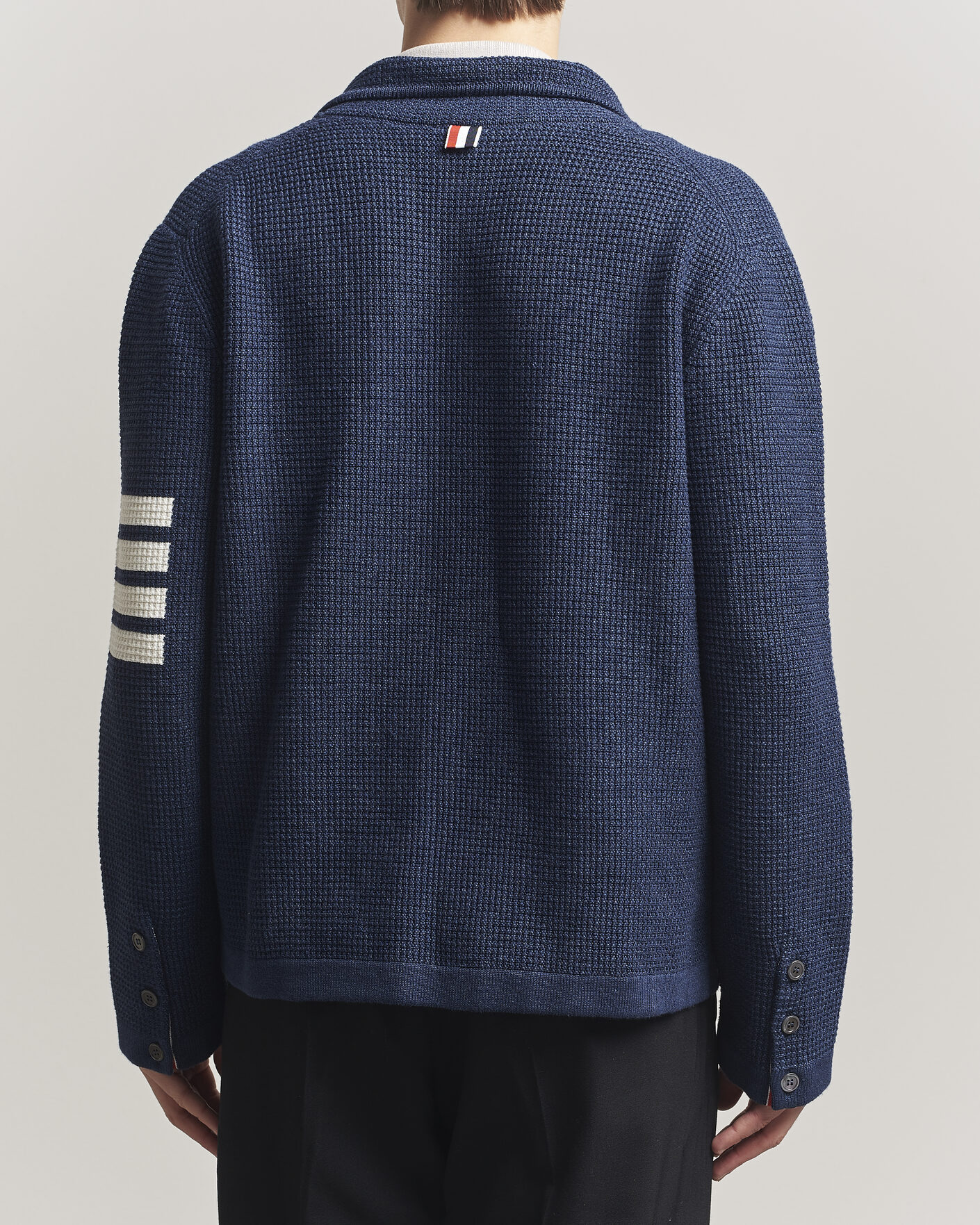 Homme | Pulls Et Tricots | Thom Browne | Textured 4 Bar Cardigan Jacket Navy