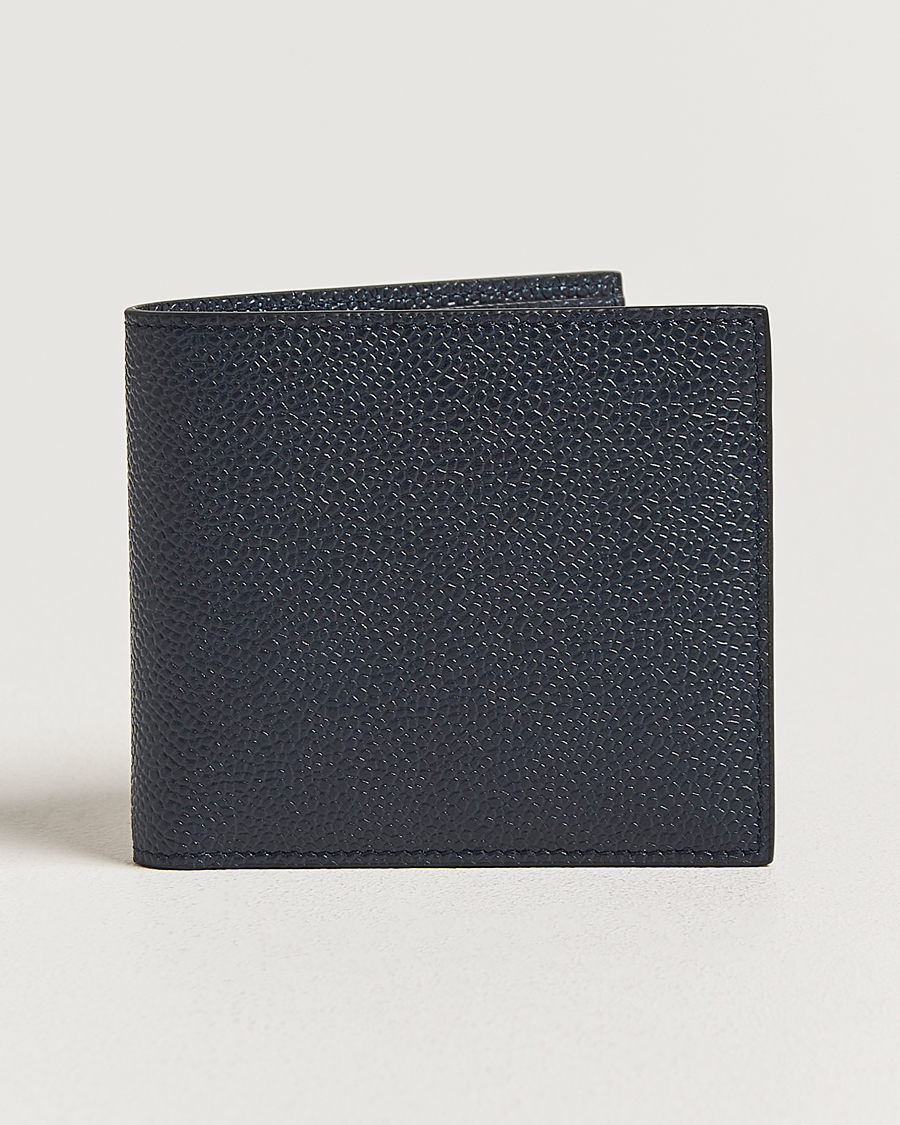 Homme | Portefeuilles | Thom Browne | Pebble Grain Leather Wallet Navy