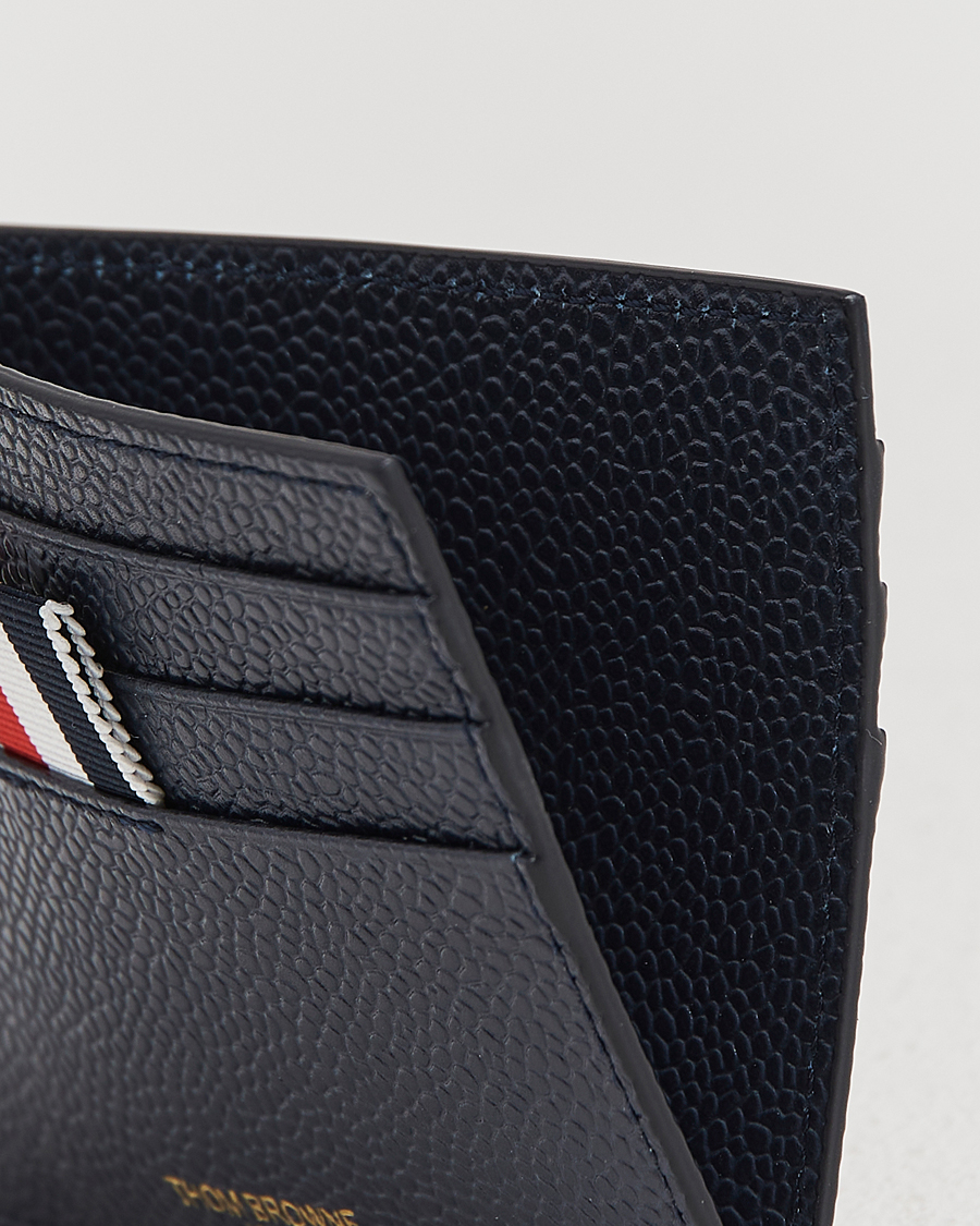 Homme | Portefeuilles | Thom Browne | Pebble Grain Leather Cardholder Navy