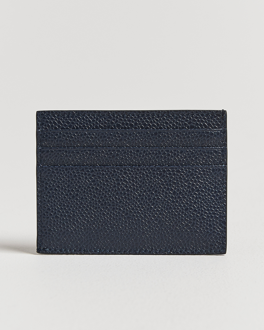 Homme | Portefeuilles | Thom Browne | Pebble Grain Leather Cardholder Navy
