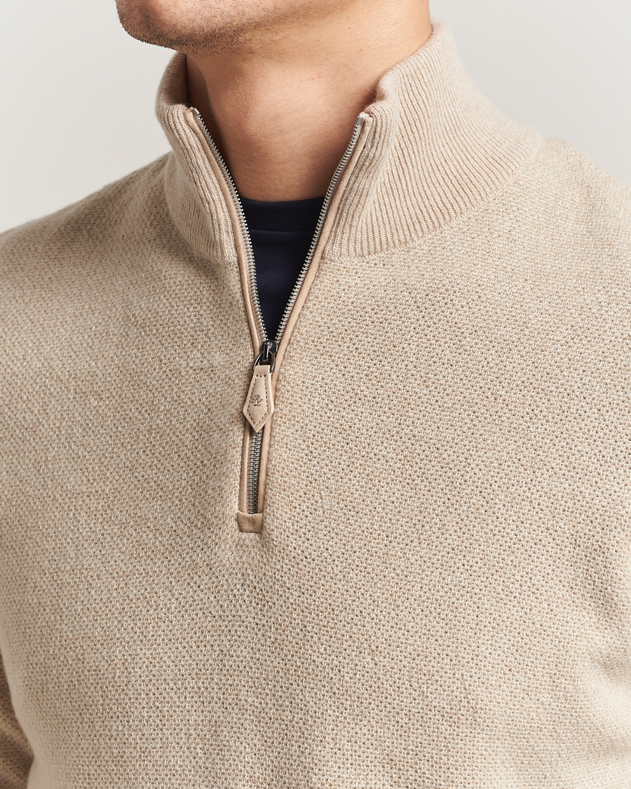 Homme | Pulls Et Tricots | Ralph Lauren Purple Label | Cashmere Birdseye Half Zip Beige